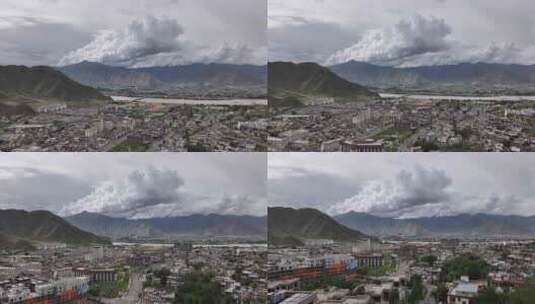 西藏城关区拉萨航拍空镜高清在线视频素材下载