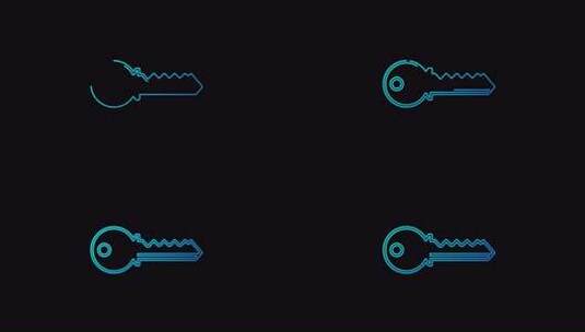 具有密钥符号循环概念的网络安全高清在线视频素材下载