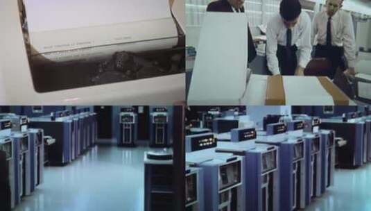 60年代第二代IBM705大型微机计算机高清在线视频素材下载