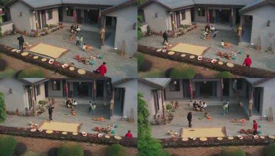 高清实拍农家院子丰收高清在线视频素材下载