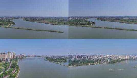 合集江西抚州抚河风光航拍高清在线视频素材下载