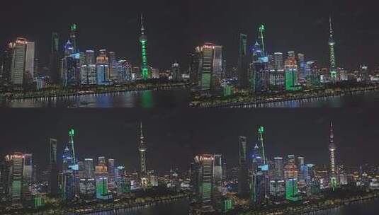 上海陆家嘴/外滩/黄浦江/地标/游轮夜景高清在线视频素材下载