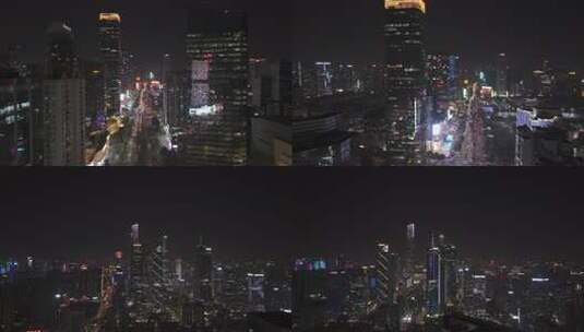 夜晚广州城市航拍/广州塔/中国经济/广州CBD高清在线视频素材下载