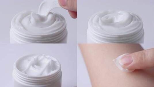 白色面霜  霜质地乳液化妆品护肤品膏体料体高清在线视频素材下载