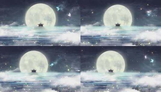 月亮浪漫背景高清AE视频素材下载