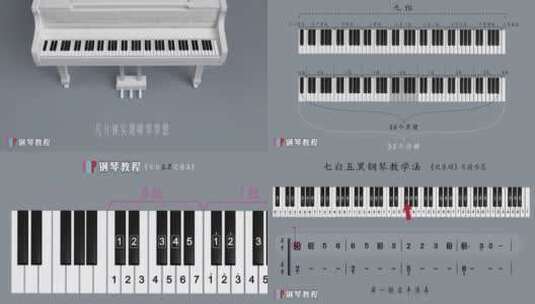 钢琴教学片MG动画制作AE高清AE视频素材下载