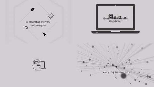 AI人工智能MG动画 --黑白点线科技风格高清AE视频素材下载
