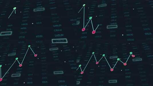 黑色背景下的财务数据处理高清在线视频素材下载