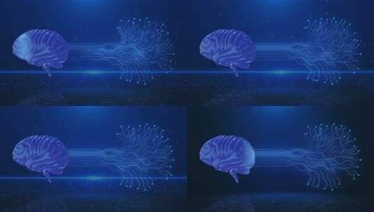 AI人工智能数字大脑大数据深度学习计算机高清在线视频素材下载