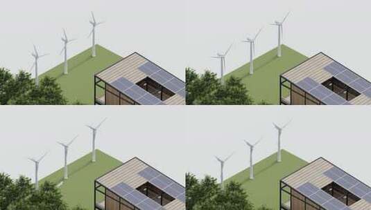 生态屋等距自然可持续。绿色等距家庭环境太高清在线视频素材下载