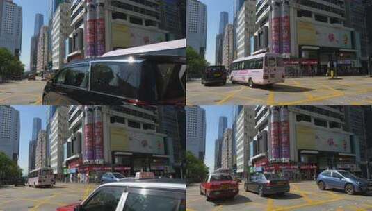 香港城市街头十字路口升格高清在线视频素材下载