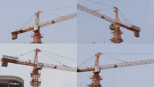 4k建筑工地吊塔实拍视频高清在线视频素材下载