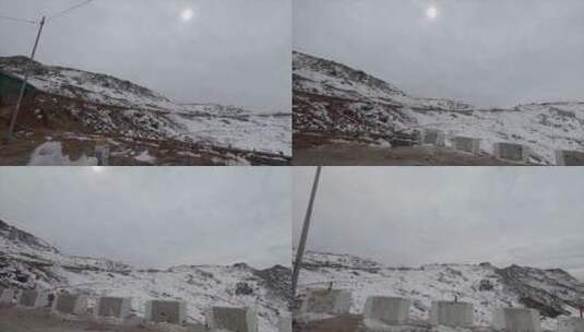 被大雪覆盖的采石场高清在线视频素材下载