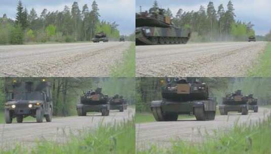 美国坦克在森林中前进高清在线视频素材下载