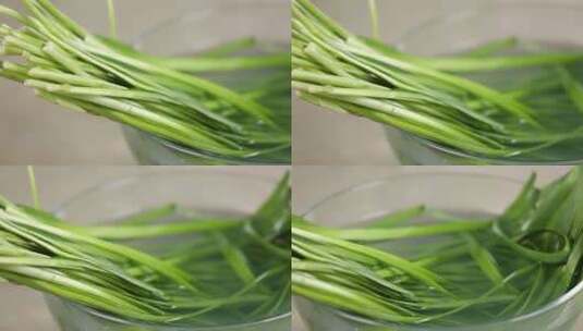 清洗浸泡韭菜 (6)高清在线视频素材下载
