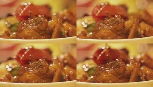 美食黄焖鸡米饭 (11)高清在线视频素材下载