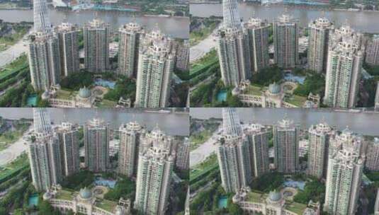 4k航拍广州珠江帝景苑高清在线视频素材下载