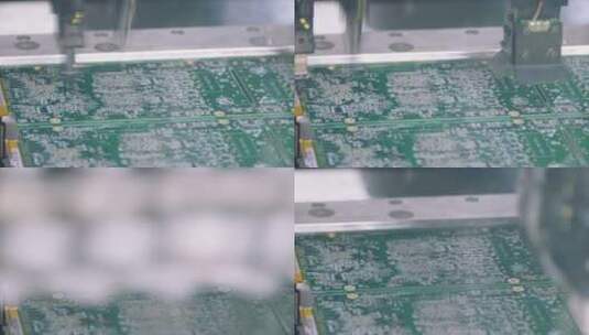 SMT机将元件放置在电路板上的微距镜头高清在线视频素材下载