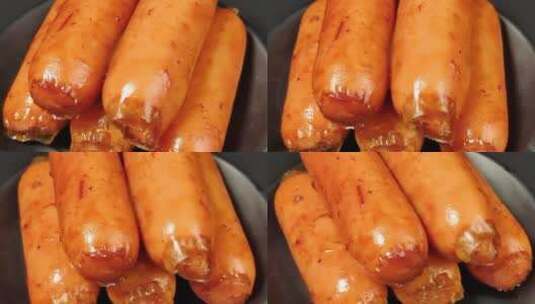 台湾烤肠美食4k实拍视频高清在线视频素材下载