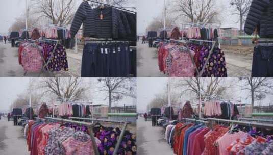 4k北方春节集市赶集购商品热闹场景实拍高清在线视频素材下载
