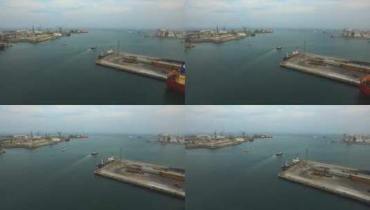 航拍港口风景高清在线视频素材下载