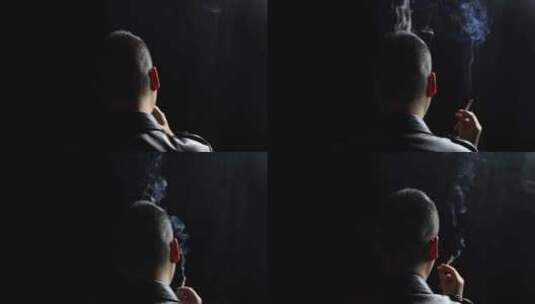 男人独自抽烟吸烟思考谋划 有害健康 4k高清在线视频素材下载
