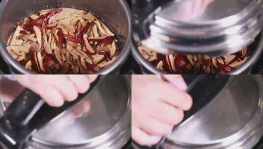 高压锅制作枣糕高清在线视频素材下载