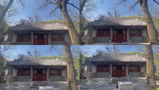春日北京密云寺庙天王殿高清在线视频素材下载