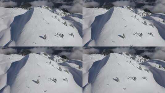 滑雪者从一座山上滑下高清在线视频素材下载