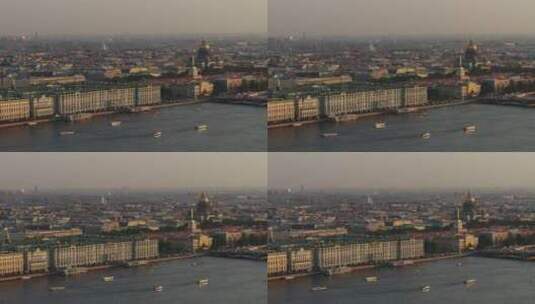 俄罗斯涅瓦河航拍高清在线视频素材下载