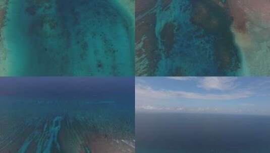 航拍西沙岛礁高清在线视频素材下载