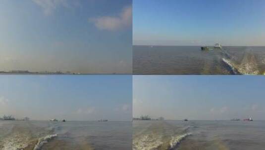 上海长江口运输船舶高清在线视频素材下载