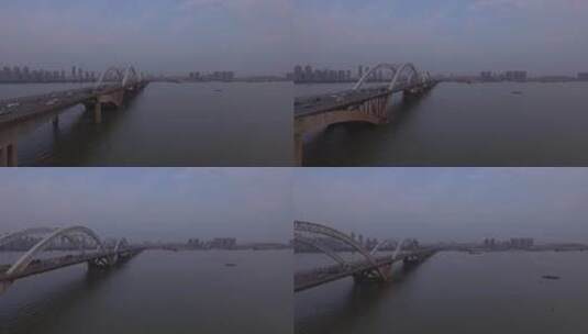 南昌 桥梁艾溪湖大桥高清在线视频素材下载