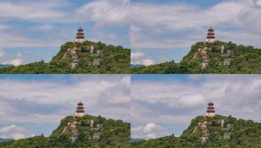 北京石景山首钢后山山顶碧霞元君庙高清在线视频素材下载