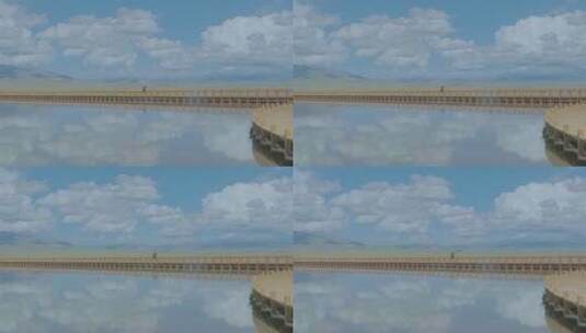 茶卡木桥固定镜头高清在线视频素材下载