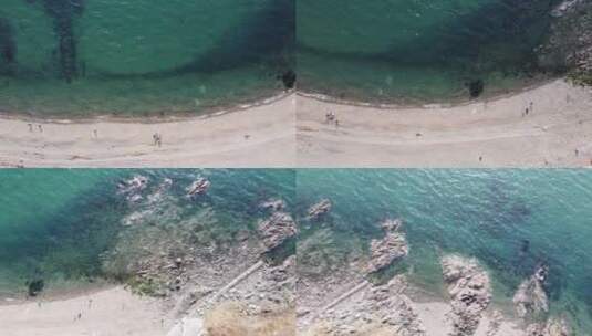 大连上空俯拍大海海边视频素材高清在线视频素材下载