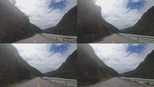 西藏车拍移动第一视角自然风景公路山路高清在线视频素材下载