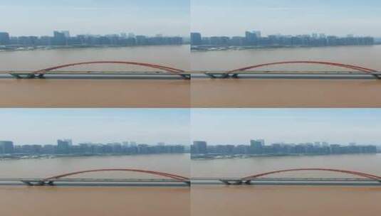 城市航拍湖南长沙福元路湘江大桥高清在线视频素材下载