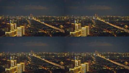 昆明碧鸡名城楼顶航拍昆明城市夜景高清在线视频素材下载