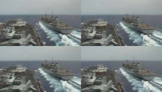 军舰在海面行驶高清在线视频素材下载