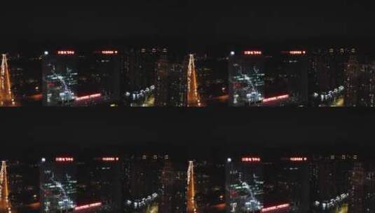 川南电商中心四川内江航拍夜景视频素材高清在线视频素材下载