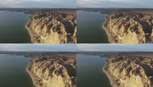原创 新疆阿勒泰福海县海上魔鬼城自然风光高清在线视频素材下载