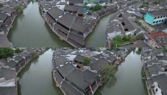 南浔古镇百间楼建筑群5K航拍视频高清在线视频素材下载