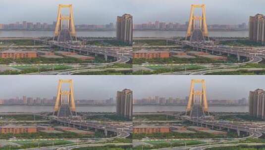 武汉杨泗港长江大桥竖屏延时高清在线视频素材下载