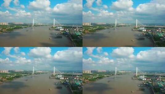 蓝天白云下的徐浦大桥高清在线视频素材下载