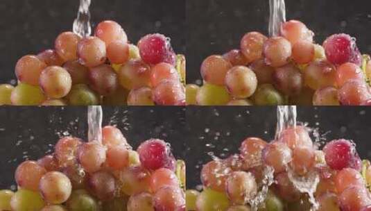 酸甜多汁有机葡萄棚拍高清在线视频素材下载
