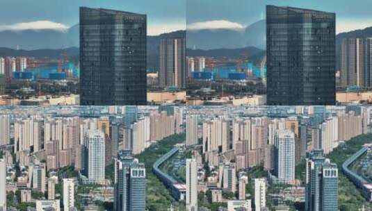 地标建筑航拍，幻化成一座崭新现代化大都市高清在线视频素材下载