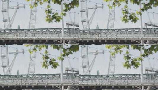伦敦大桥上来往的行人高清在线视频素材下载