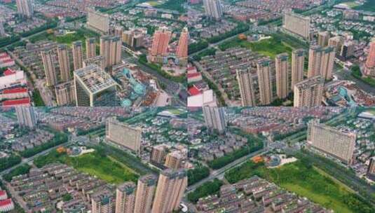 义乌江东城市风光鸟瞰航拍高清在线视频素材下载