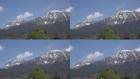 雪山森林天际线景观高清在线视频素材下载